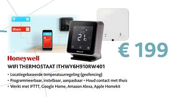 Promotions Honeywell wifi thermostaat ithwy6h910rw401 - Honeywell - Valide de 14/09/2020 à 31/10/2020 chez Exellent