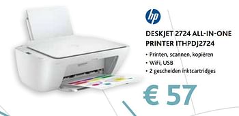 Promoties Hp deskjet 2724 all-in-one printer ithpdj2724 - HP - Geldig van 14/09/2020 tot 31/10/2020 bij Exellent