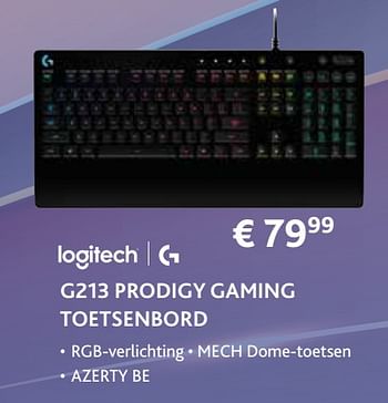 Promoties Logitech g213 prodigy gaming toetsenbord - Logitech - Geldig van 14/09/2020 tot 31/10/2020 bij Exellent
