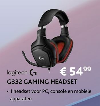 Promoties Logitech g332 gaming headset - Logitech - Geldig van 14/09/2020 tot 31/10/2020 bij Exellent