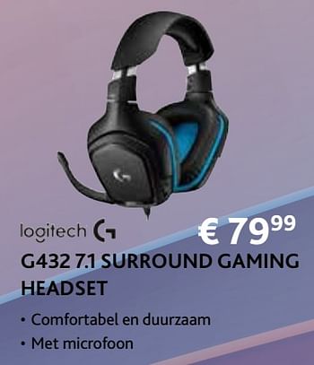 Promoties Logitech g432 7.1 surround gaming headset - Logitech - Geldig van 14/09/2020 tot 31/10/2020 bij Exellent