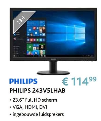 Promoties Philips 243v5lhab - Philips - Geldig van 14/09/2020 tot 31/10/2020 bij Exellent