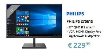 Promoties Philips 275e1s - Philips - Geldig van 14/09/2020 tot 31/10/2020 bij Exellent