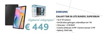 Promoties Samsung galaxy tab s6 lite bundel sup610bun - Samsung - Geldig van 14/09/2020 tot 31/10/2020 bij Exellent