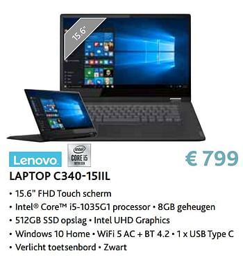 Promoties Lenovo laptop c340-15iil - Lenovo - Geldig van 14/09/2020 tot 31/10/2020 bij Exellent