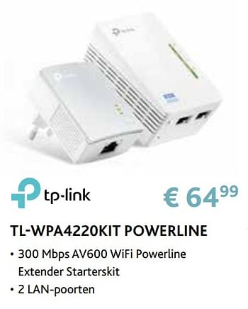 Promotions Tp-link tl-wpa4220kit powerline - TP-LINK - Valide de 14/09/2020 à 31/10/2020 chez Exellent