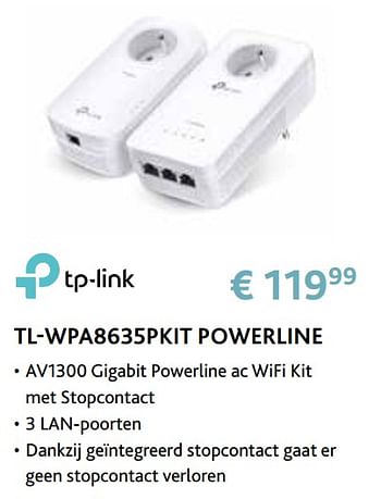 Promoties Tp-link tl-wpa8635pkit powerline - TP-LINK - Geldig van 14/09/2020 tot 31/10/2020 bij Exellent