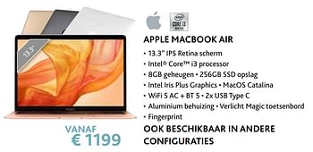 Promotions Apple macbook air - Apple - Valide de 14/09/2020 à 31/10/2020 chez Exellent