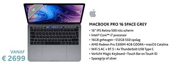 Promotions Apple macbook pro 16 space grey - Apple - Valide de 14/09/2020 à 31/10/2020 chez Exellent