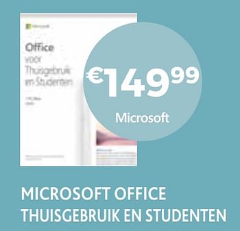 Promoties Microsoft office thuisgebruik en studenten - Microsoft - Geldig van 14/09/2020 tot 31/10/2020 bij Exellent