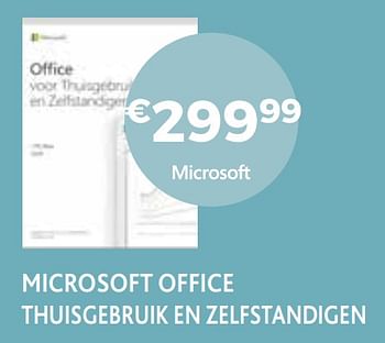 Promoties Microsoft office thuisgebruik en zelfstandigen - Microsoft - Geldig van 14/09/2020 tot 31/10/2020 bij Exellent