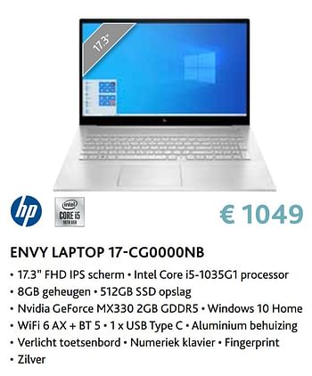 Promotions Hp envy laptop 17-cg0000nb - HP - Valide de 14/09/2020 à 31/10/2020 chez Exellent