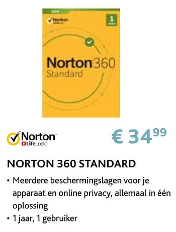Promoties Norton 360 standard - Norton - Geldig van 14/09/2020 tot 31/10/2020 bij Exellent