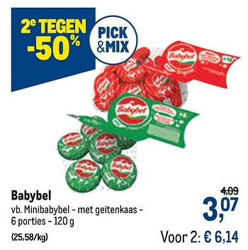 Promoties Babybel minibabybel - met geitenkaas - Babybel - Geldig van 07/10/2020 tot 20/10/2020 bij Makro