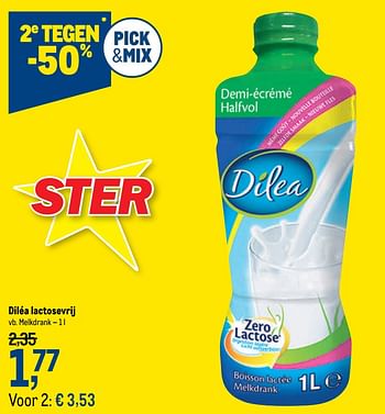 Promoties Diléa lactosevrij melkdrank - Dilea - Geldig van 07/10/2020 tot 20/10/2020 bij Makro
