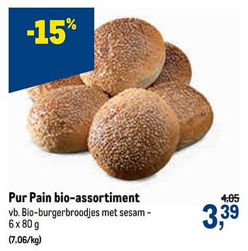 Promoties Pur pain bio-assortiment bio-burgerbroodjes met sesam - Pur Pain - Geldig van 07/10/2020 tot 20/10/2020 bij Makro