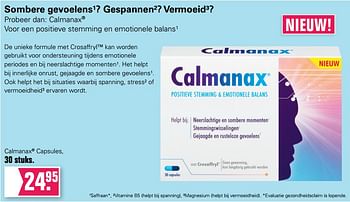 Promoties Calmanax capsules - Calmanax - Geldig van 29/09/2020 tot 10/10/2020 bij De Online Drogist