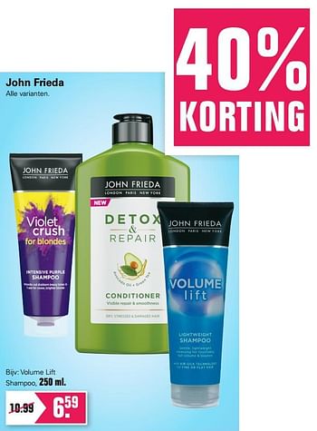Promoties Volume lift shampoo - John Frieda - Geldig van 29/09/2020 tot 10/10/2020 bij De Online Drogist
