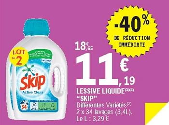 Promotion E Leclerc Lessive Liquide Skip Skip Menage Valide Jusqua 4 Promobutler