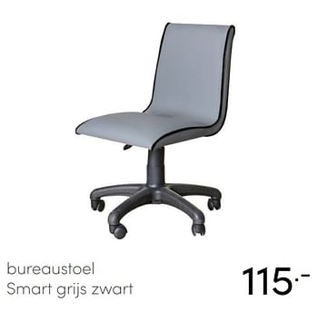 Promoties Bureaustoel smart grijs zwart - Huismerk - Baby & Tiener Megastore - Geldig van 04/10/2020 tot 24/10/2020 bij Baby & Tiener Megastore