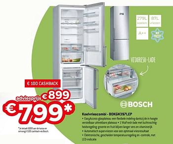 Promoties Bosch koelvriescombi - bokgn397lep - Bosch - Geldig van 01/10/2020 tot 31/10/2020 bij Exellent