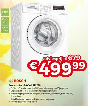 Promoties Bosch wasmachine - bowan28272fg - Bosch - Geldig van 01/10/2020 tot 31/10/2020 bij Exellent