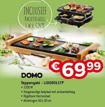 Promoties Domo elektro teppanyaki - lido8311tp - Domo elektro - Geldig van 01/10/2020 tot 31/10/2020 bij Exellent