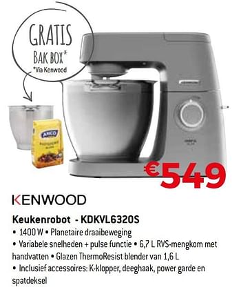 Promoties Kenwood keukenrobot - kdkvl6320s - Kenwood - Geldig van 01/10/2020 tot 31/10/2020 bij Exellent