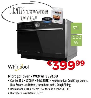 Promoties Whirlpool microgolfoven - wxmwp3391sb - Whirlpool - Geldig van 01/10/2020 tot 31/10/2020 bij Exellent
