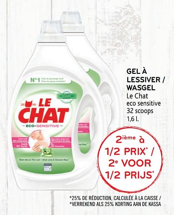 Promotion Alvo 2ieme A 1 2 Prix Gel A Lessiver Le Chat Eco Sensitive Le Chat Menage Valide Jusqua 4 Promobutler