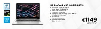 Promotions Hp probook 450 intel i7-8565u - HP - Valide de 01/10/2020 à 31/10/2020 chez Compudeals