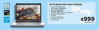 Promoties Hp probook 650 intel i5-8265u - HP - Geldig van 01/10/2020 tot 31/10/2020 bij Compudeals