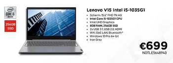 Promoties Lenovo v15 intel i5-1035g1 - Lenovo - Geldig van 01/10/2020 tot 31/10/2020 bij Compudeals