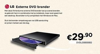 Promoties Lg externe dvd brander - LG - Geldig van 01/10/2020 tot 31/10/2020 bij Compudeals