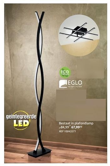 Promoties Bestaat in plafondlamp - Eglo - Geldig van 07/10/2020 tot 02/11/2020 bij BricoPlanit