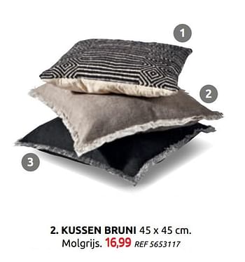 Promotions Kussen bruni - Produit maison - BricoPlanit - Valide de 07/10/2020 à 02/11/2020 chez BricoPlanit