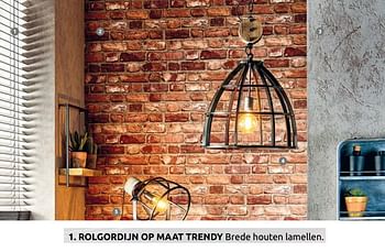 Promoties Rolgordijn op maat trendy brede houten lamellen - Huismerk - BricoPlanit - Geldig van 07/10/2020 tot 02/11/2020 bij BricoPlanit