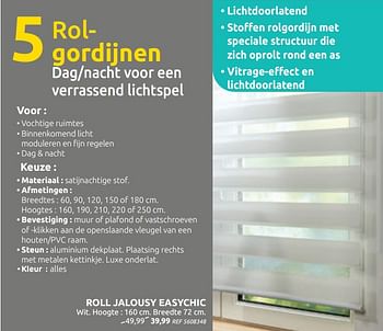 Promoties Roll jalousy easychic - Huismerk - BricoPlanit - Geldig van 07/10/2020 tot 02/11/2020 bij BricoPlanit
