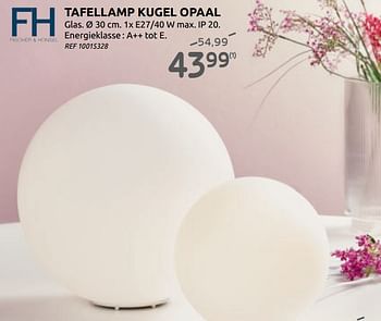 Promoties Tafellamp kugel opaal - Fischer & Honsel - Geldig van 07/10/2020 tot 02/11/2020 bij BricoPlanit
