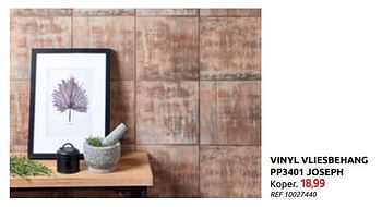 Promotions Vinyl vliesbehang pp3401 joseph koper - Produit maison - BricoPlanit - Valide de 07/10/2020 à 02/11/2020 chez BricoPlanit