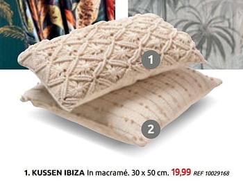 Promoties Kussen ibiza in macramé - Huismerk - BricoPlanit - Geldig van 07/10/2020 tot 02/11/2020 bij BricoPlanit