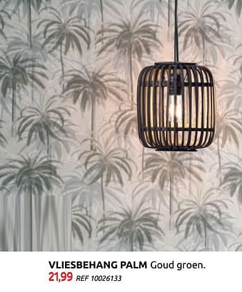 Promoties Vliesbehang palm goud groen - Huismerk - BricoPlanit - Geldig van 07/10/2020 tot 02/11/2020 bij BricoPlanit