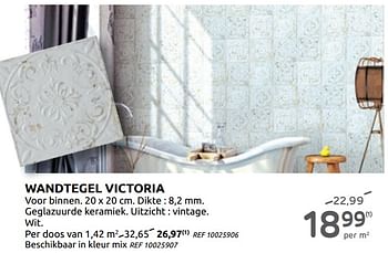 Promotions Wandtegel victoria - Produit maison - BricoPlanit - Valide de 07/10/2020 à 02/11/2020 chez BricoPlanit