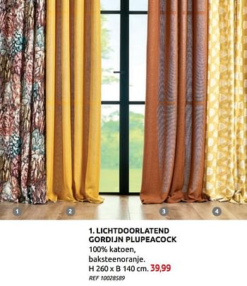 Promotions Lichtdoorlatend gordijn plupeacock - Produit maison - BricoPlanit - Valide de 07/10/2020 à 02/11/2020 chez BricoPlanit
