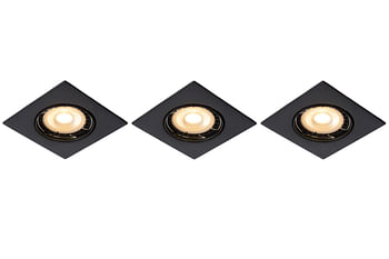 Promotions Lucide LED Inbouwspot Focus GU10 3 x 5 W vierkant zwart - Lucide - Valide de 07/10/2020 à 20/10/2020 chez Makro