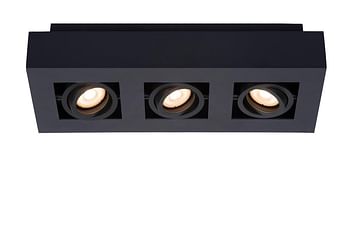 Promotions Lucide LED Plafondspots Xirax GU10 3 x 5 W rechthoek zwart - Lucide - Valide de 07/10/2020 à 20/10/2020 chez Makro