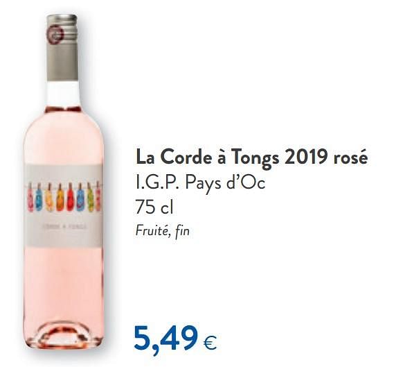 Vins ros La corde tongs 2019 ros i.g.p. pays d oc En