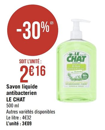 Le Chat Savon Liquide Antibacterien Le Chat En Promotion Chez Geant Casino