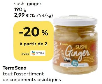 Promotions Terrasana sushi ginger - Terrasana - Valide de 07/10/2020 à 03/11/2020 chez Bioplanet