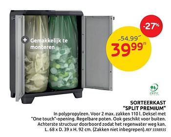 Promoties Sorteerkast split premium - Keter - Geldig van 14/10/2020 tot 26/10/2020 bij Brico